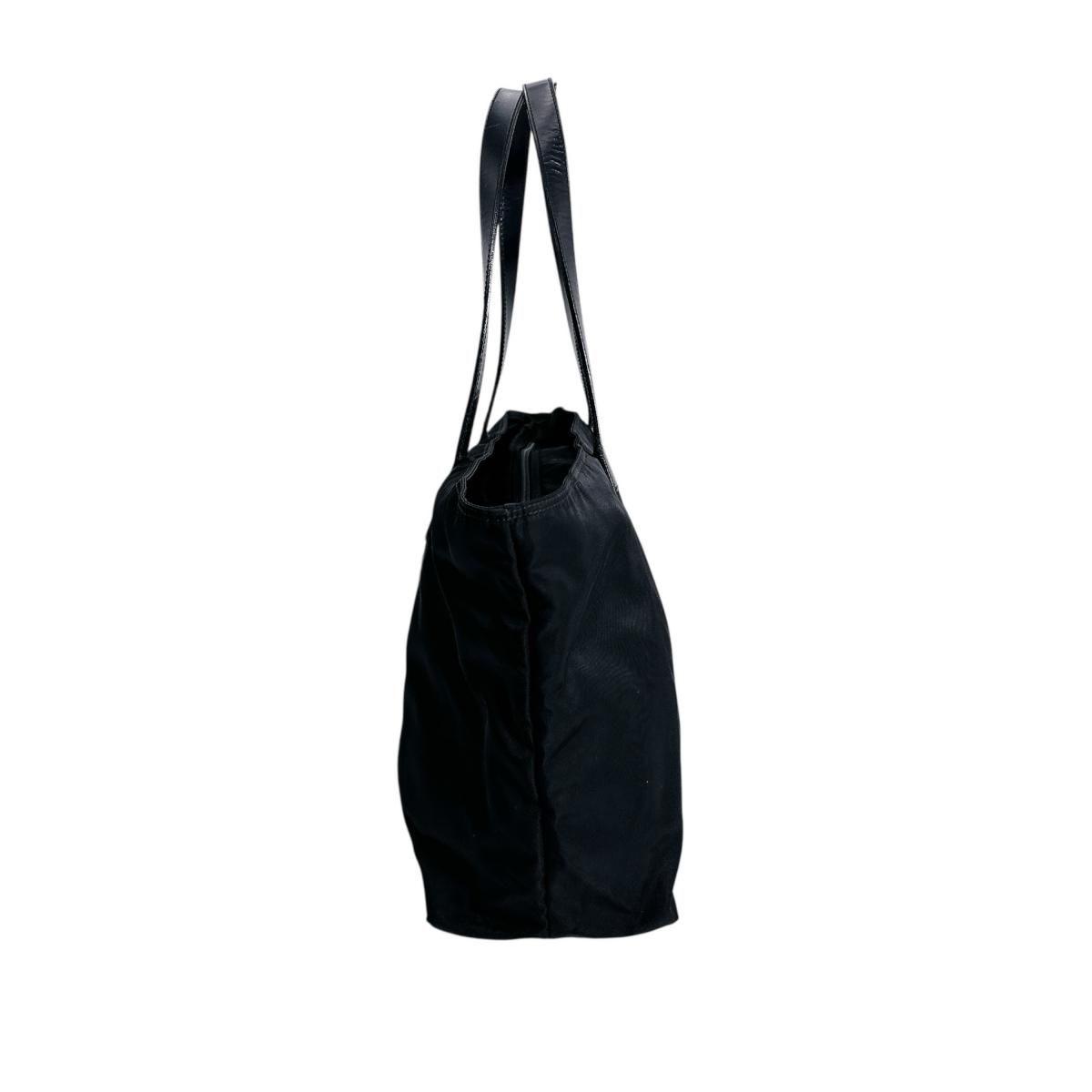 Prada Handbag Triangle Logo Tote Bag Black