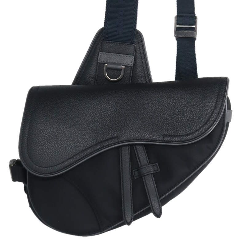 Dior X Sacai Saddle 1adpo246usc Leather Nylon Shoulder Bag Men's