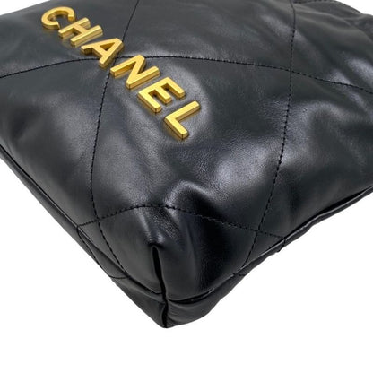 Chanel Shoulder Bag 22 Mini As3980 Shiny Calfskin Black Chain Bag Gold Hardware