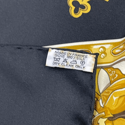 Hermes Scarf Carre 90 La Vie A Cheval Gold And Black