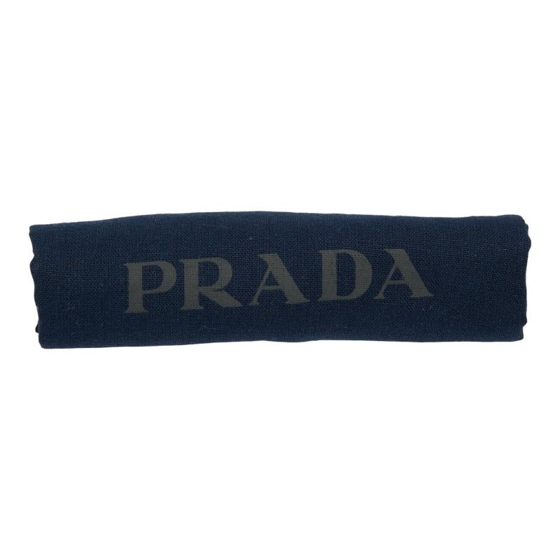 Prada Triangle Logo Plate Coin Case Card Case Shoulder Wallet Black Saffiano