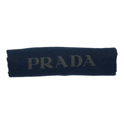 Prada Triangle Logo Plate Coin Case Card Case Shoulder Wallet Black Saffiano