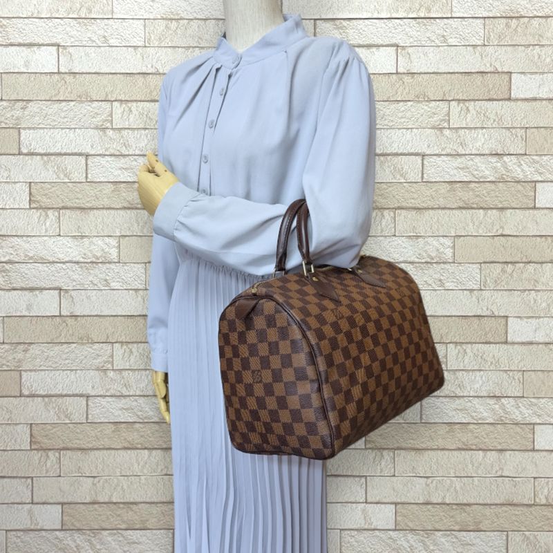 Louis Vuitton Speedy 30 Damier Handbag Damier Canvas N41531 Brown Ladies Louis