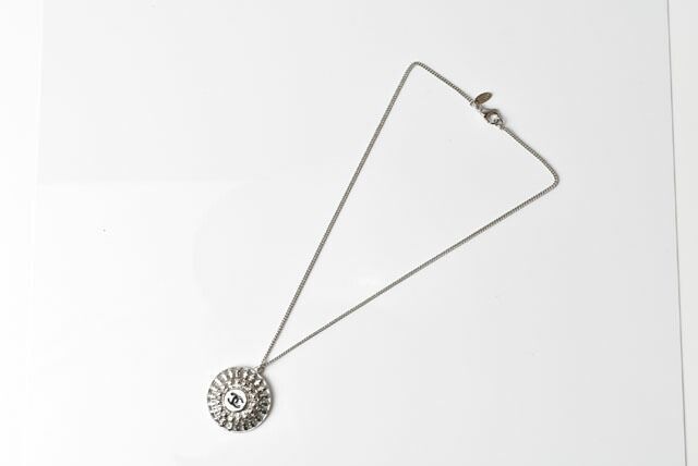Chanel Necklace Pendant Chain Women's Chanel Circle Motif Coco Mark CC Silver