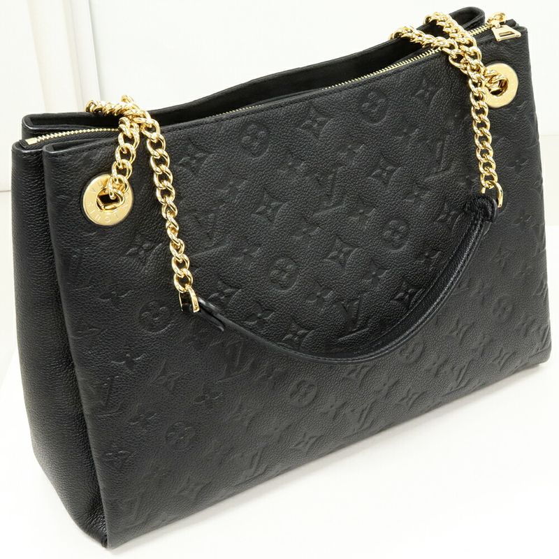 Louis Vuitton Tote Chain Shoulder Bag Monogram Empreinte Noir Black Scuff Nne