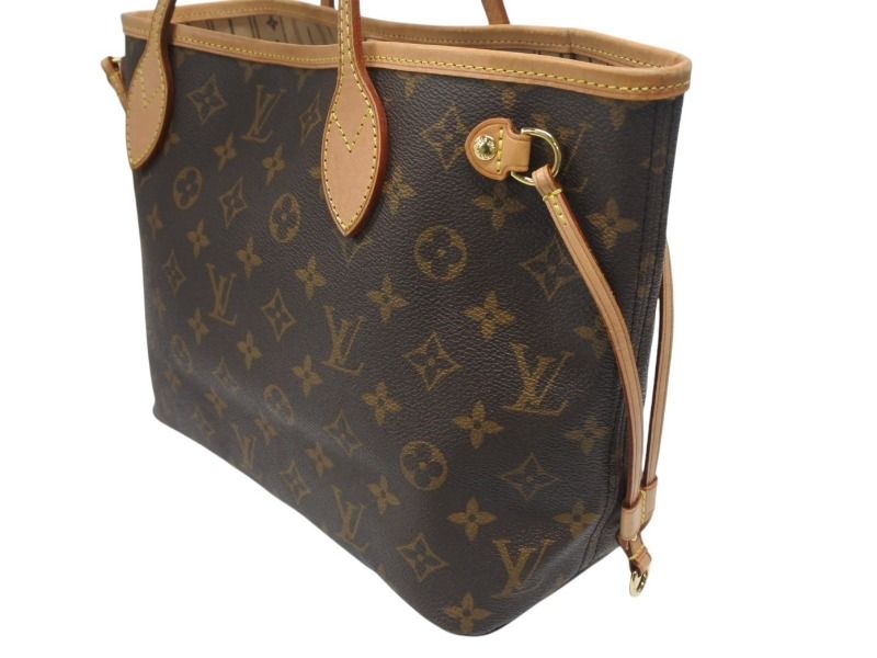 Louis Vuitton Monogram Neverfull PM Tote Bag Brown Vachetta Leather Gold — view 5