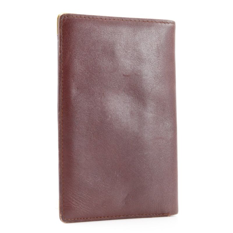 Cartier Mustline Billfold Calf Bordeaux Unisex Folding Wallet