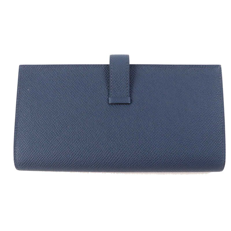 Hermes Bearn Souffle Verso Blue Prus/vert Fizz Silver Hardware Vaux Epson Long