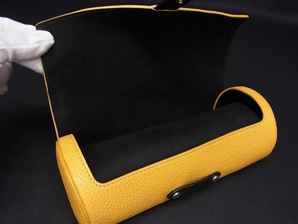 Fendi Leather Jewelry Case Accessory Case Yellow Aw0856