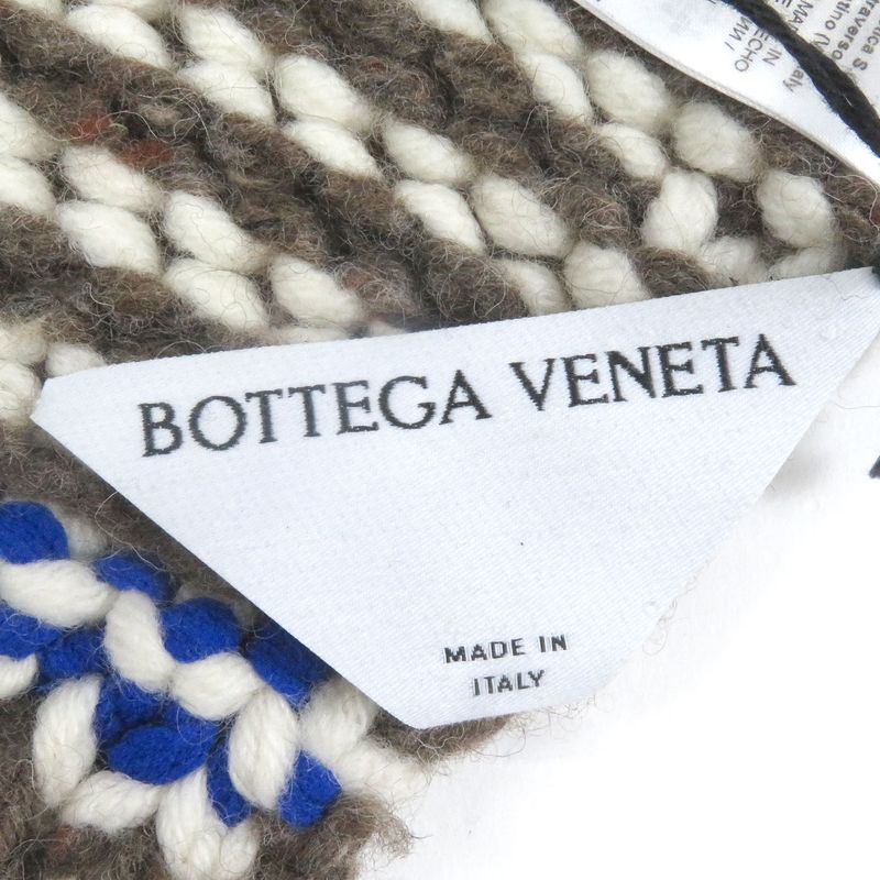 Bottega Veneta 2022 718051 Thick Wool Knit Scarf Brown Genuine
