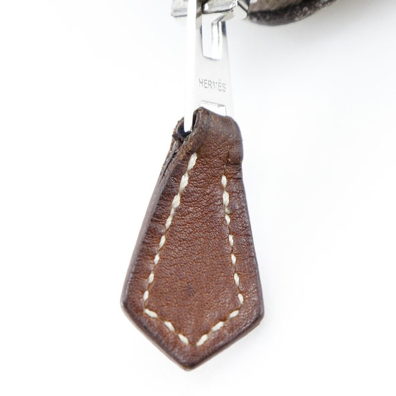 Hermes Azap Long Silk-in Vaux-epson And Silk Etoupe C Ladies Long Wallet