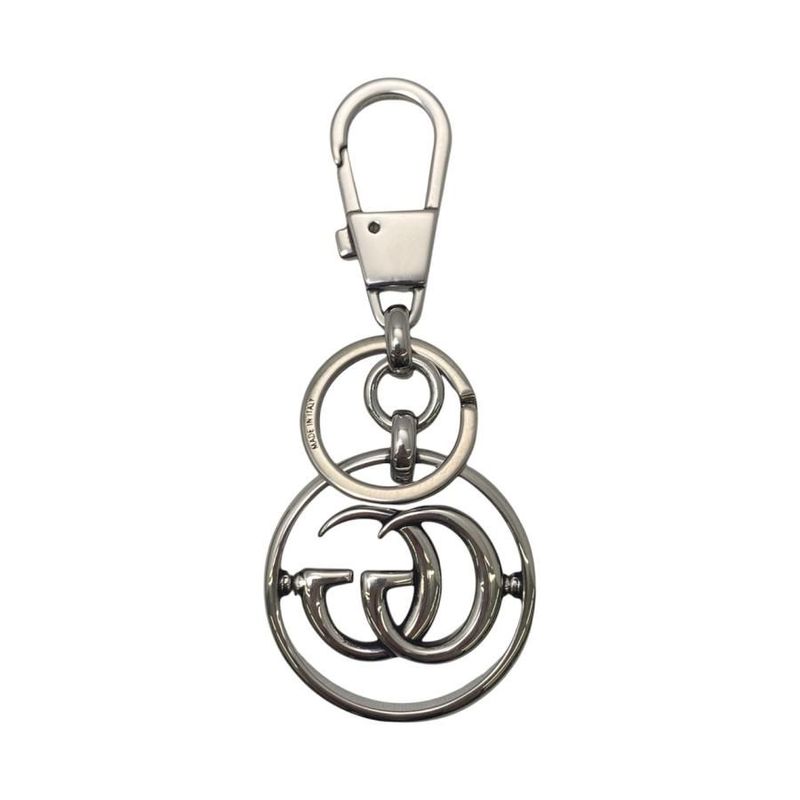 Gucci Key Holder Double G Key Chain 752067 Palladium Tone Silver Gucci