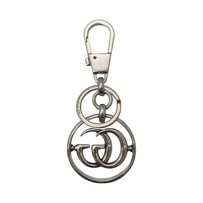 Gucci Key Holder Double G Key Chain 752067 Palladium Tone Silver Gucci