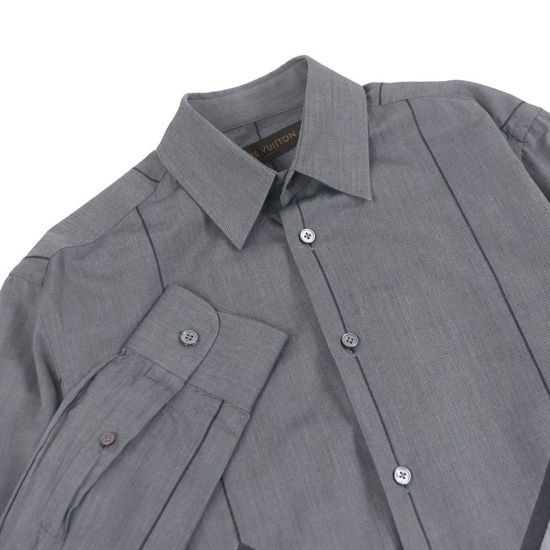 Louis Vuitton 100% Cotton Karakoram Long Sleeve Long Sleeve Shirt Grey XS Made