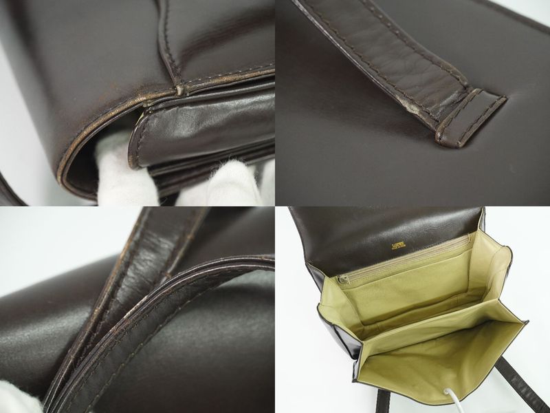 Authentic Loewe Anagram Handbag Leather Brown Anagram Bag Pre-owned [follow-up