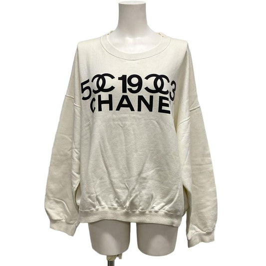 Chanel Trainers Size XL Women's 26412 White And Black Long Sleeves / Logo Print