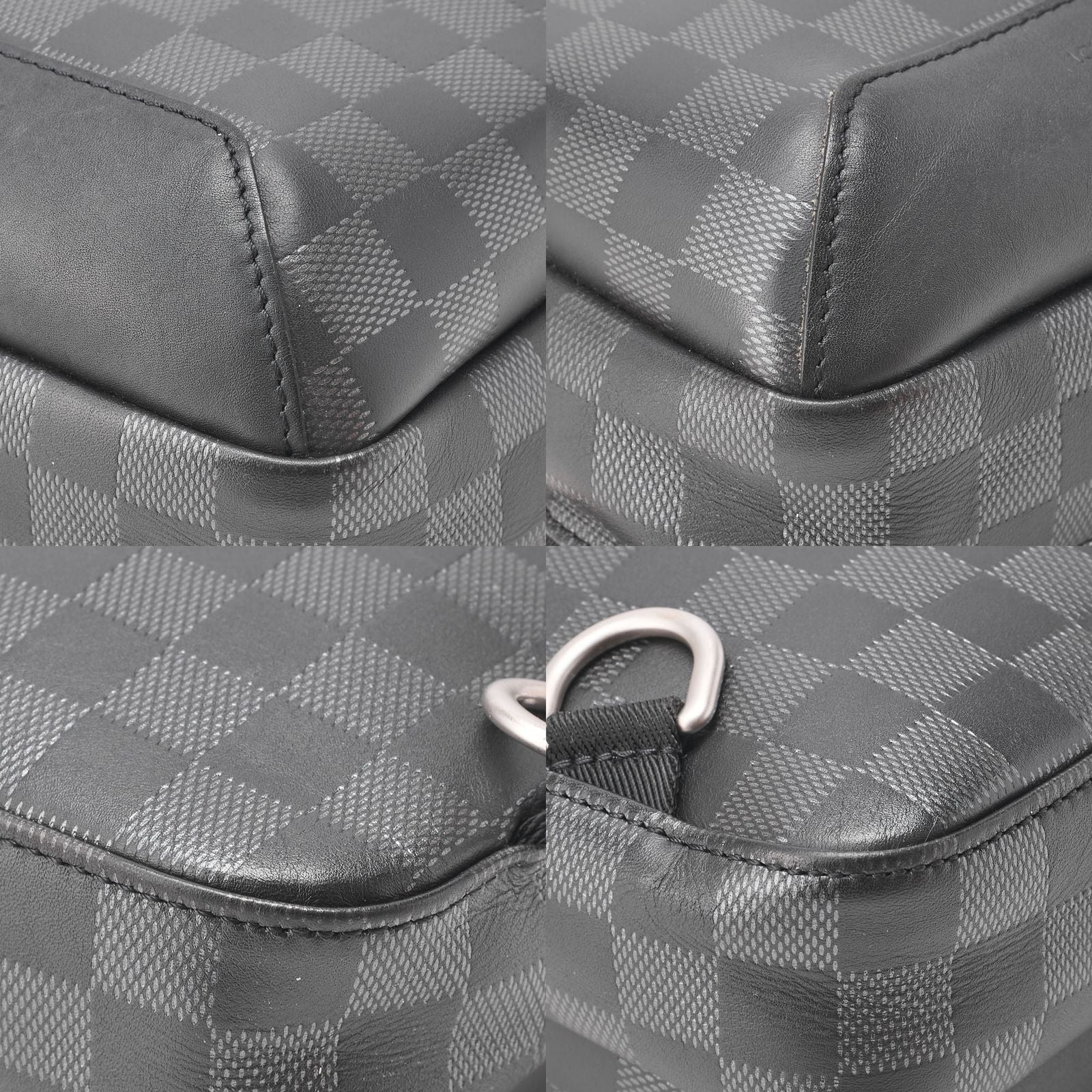 Louis Vuitton Damier Infini Avenues Ring Shoulder Bag Black Noir Black (silver