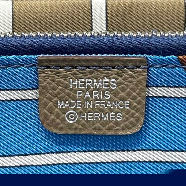 Hermes Round Zipper Long Wallet Azap Silk Quinn F22990