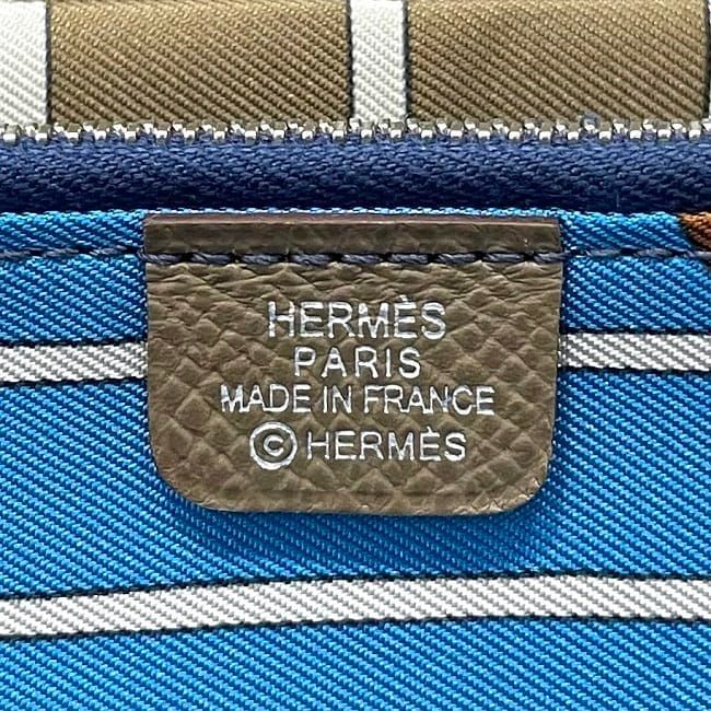 Hermes Round Zipper Long Wallet Azap Silk Quinn F22990