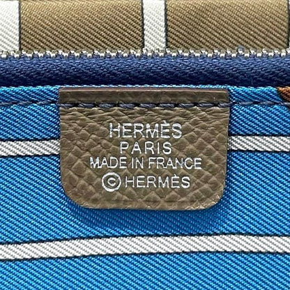 Hermes Round Zipper Long Wallet Azap Silk Quinn F22990