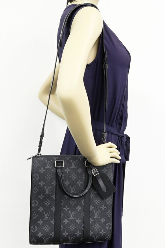 Louis Vuitton Hand Tote Shoulder Bag Monogram Eclipse Sac Placross 2WAY M46456