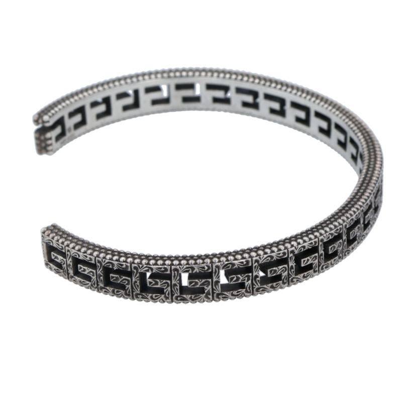 Gucci 551919 Square G Cuff Silver Bracelet Men's 18