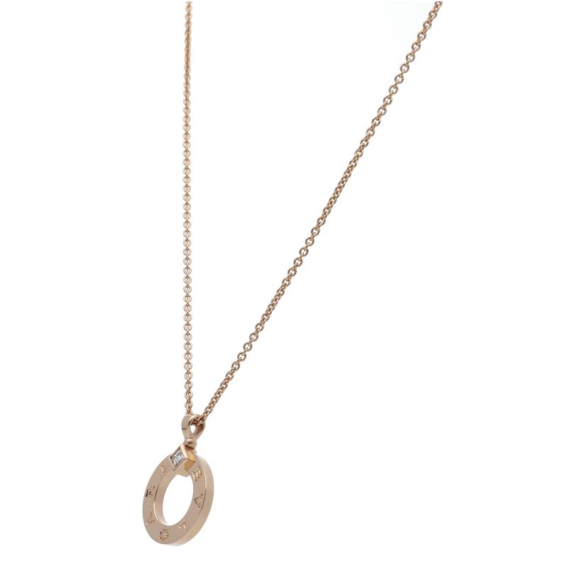 Bvlgari Diamond Necklace 361077 18k Pink Gold Ladies