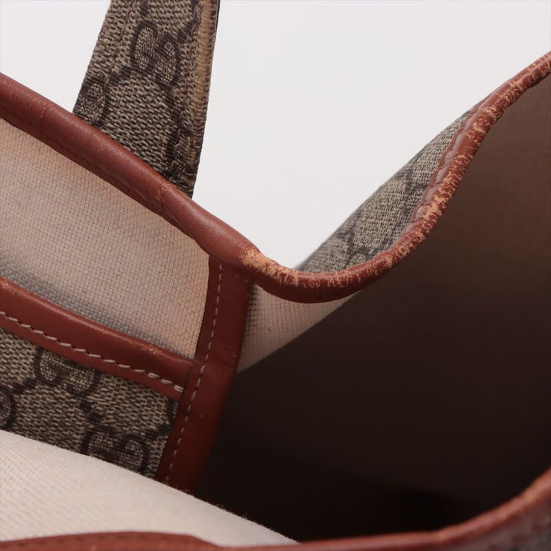 Gucci GG Supreme Tote Bag 211134 Unisex Brown Made In Italy