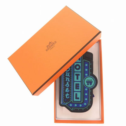 Hermes Motel Sunset Leather Black/blue Silver Hardware Engraved C (2018) Name