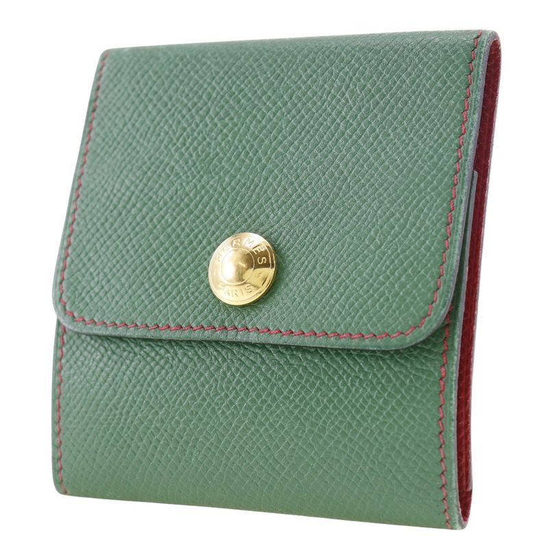 Hermes Alasif Post-it Case Leather □A Unisex Coin Case