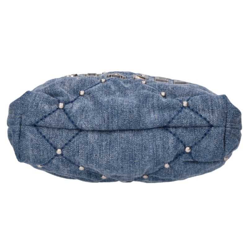 Chanel As3980 Chanel 22 Mini Denim Studded Chain Shoulder Bag Women