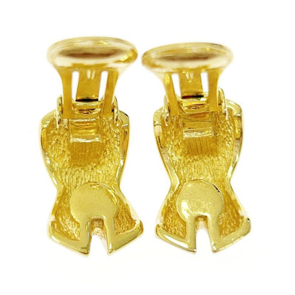 Christian Dior GP Rhinestone Cross Earrings Women's Gold Black 369890 Earrings