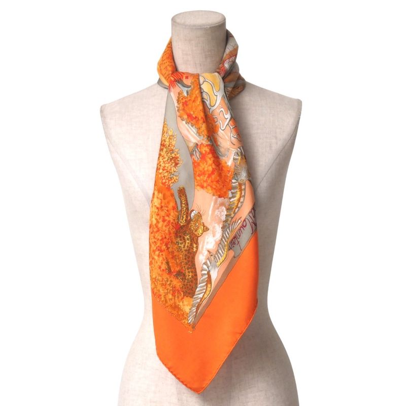Hermes Nuba Mountain Nuba Mountain Carré 90 Scarf Silk Twill Square French