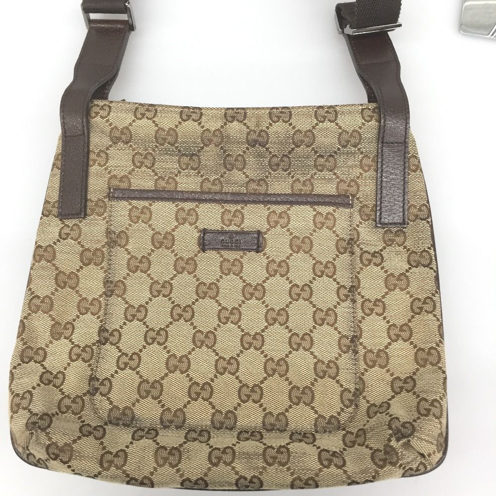 Gucci Shoulder Bag GG Canvas Sticky Scuff Yes 122793 Beige