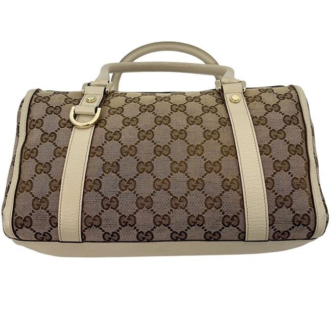 Gucci Mini Boston Bag Beige White Abby 130942 Excellent Condition