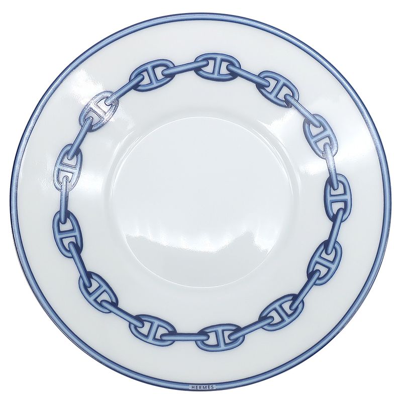 Hermes Tableware Chaine D'ancre Morning Cup and Saucer Porcelain Eau Chien Blue