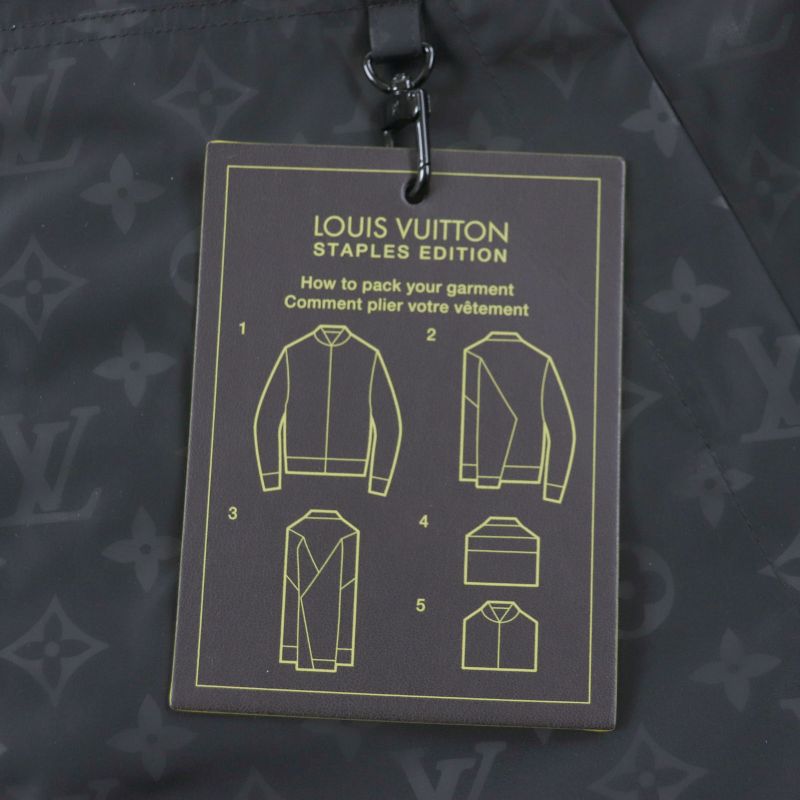  Louis Vuitton 22AW Hnk48w Mid-length Monogram Windbreaker Hoodie Black 50