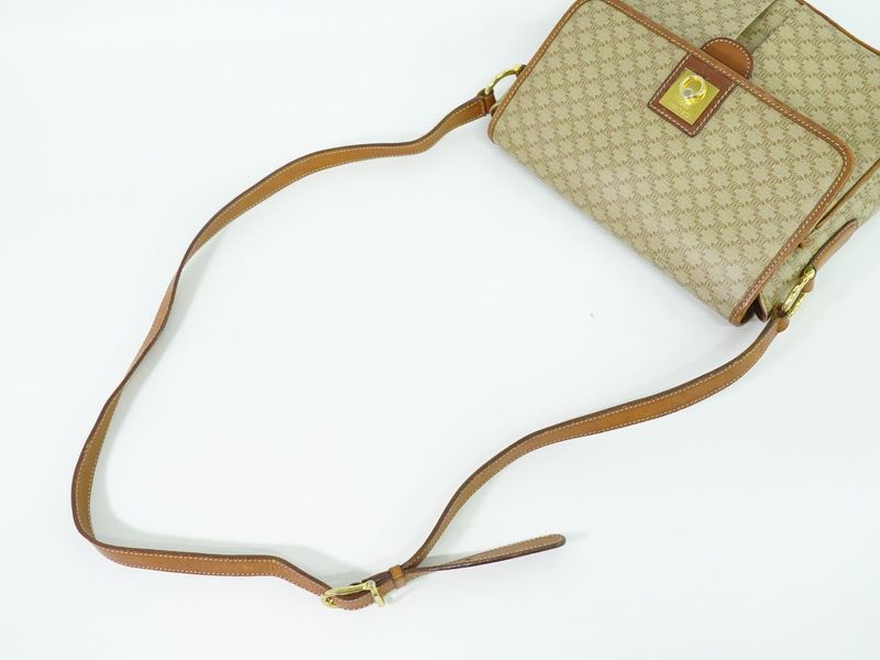 Authentic Celine Macadam Shoulder Bag Pochette PVC Beige Macadam Bag Pre-owned