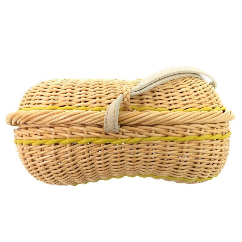 Hermes Petite Ache Minaudiere Straw Taurillon Cles Mance Cles Beige Clutch Bag