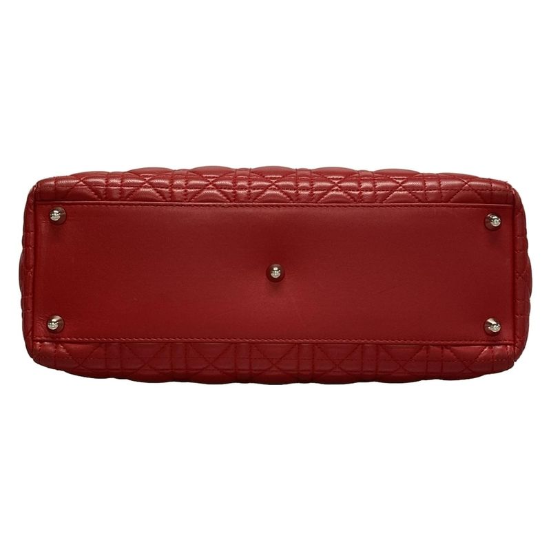 Dior/christian Dior Handbag Lady Dior Large Bag Red Leather