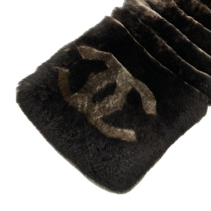 Chanel Scarf - Dark Brown And Ivory Coco Mark Cashmere Fur And Rabbit