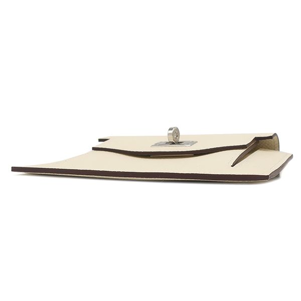 Hermes Coin Case Kelly Pocket Compact Vaux Epson Nata Silver Hardware Ivory B