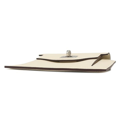 Hermes Coin Case Kelly Pocket Compact Vaux Epson Nata Silver Hardware Ivory B