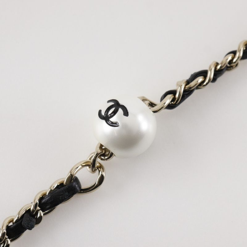 Chanel Pearl Chain Shoulder Matelasse As1533 Lambskin Black Ladies Shoulder Bag