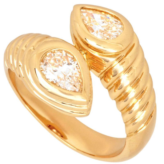 Bulgari Bvlgari Doppio Bachelato Ring With Diamonds Approx 95 18K Yellow Gold