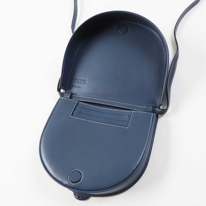 LOEWE Anagram Shape Pressed Heel Pouch/crossbody Leather Shoulder Bag Blue