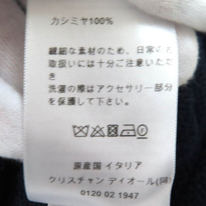 Christian DIOR 354s74am082 100% Cashmere CD Logo Faux Pearl Long Sleeve Knit