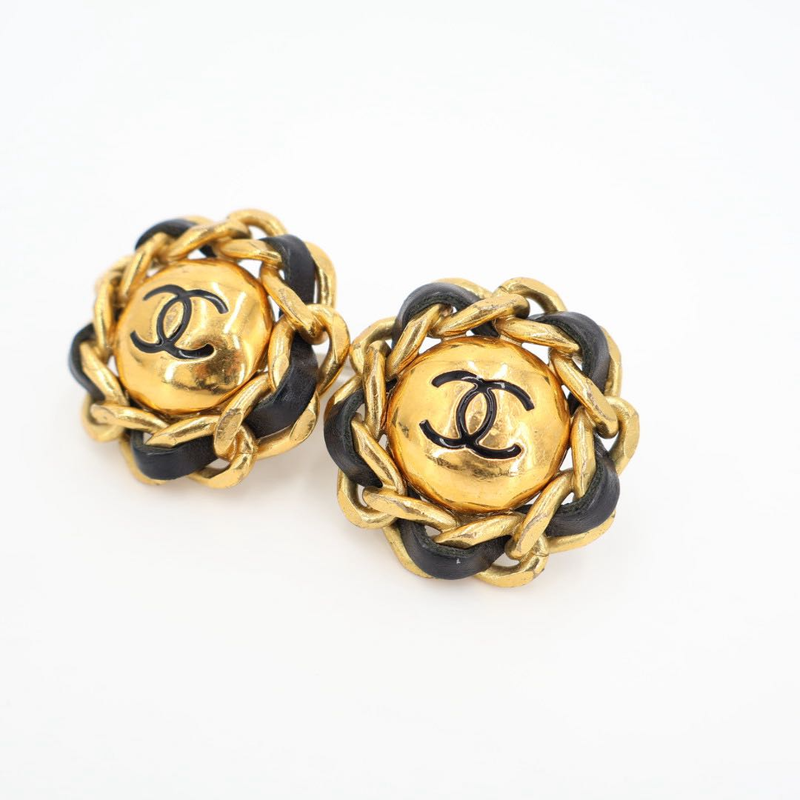 Chanel Coco Mark 29 Brooch GP And Leather Gold Scratch Scuff