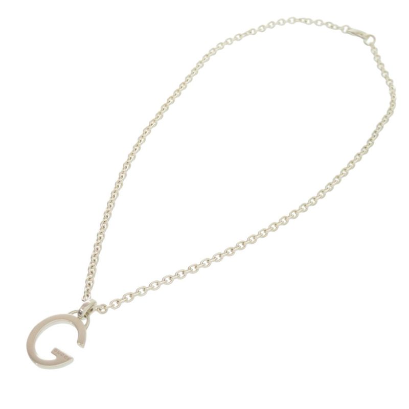 Gucci G Logo Silver 925 Necklace Accessory 0372 Gucci