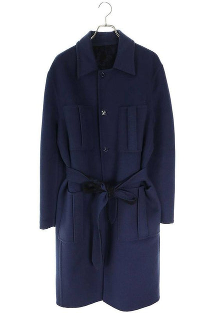 Louis Vuitton 20SS Rm201m TSW Hic05w Silk Blend Wool Reversible Long Coat Men 52